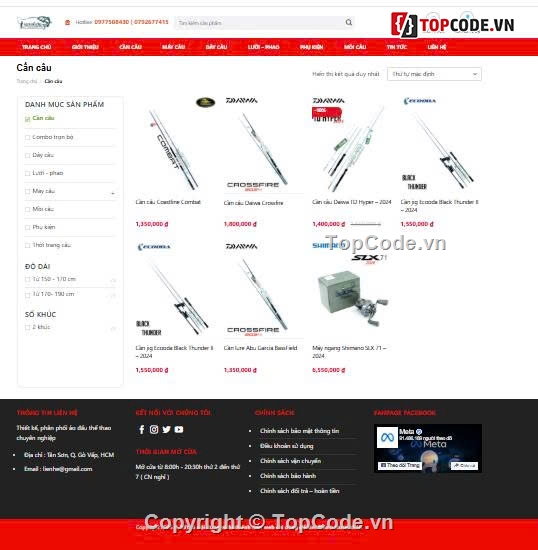 web bán dụng cụ câu cá,web cần câu cá,phụ kiện câu cá,đồ chơi câu cá,câu cá,Sharecode website chuyên bán phụ kiện đồ chơi câu